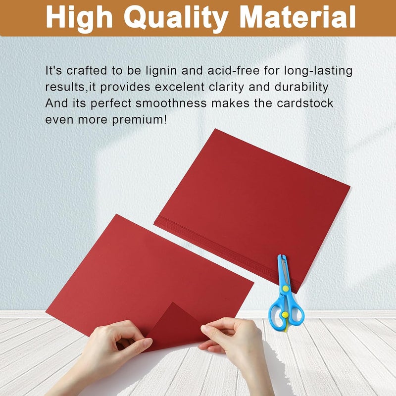 Silunkia 40 Sheets Christmas Red Cardstock 8.5 x 11 Craft Paper, 200gsm/75lb Premium Dark Red Card Stock for DIY Cards Making, Thank You Cards, Wedding Invitations, Birthday Decorations - Image 4